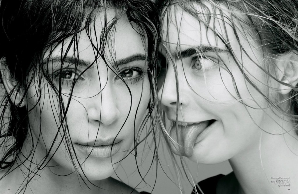 Kim Kardashian & Cara Delevingne in Love Magazine 01