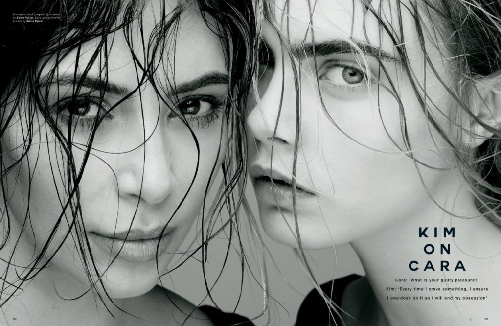 Kim Kardashian & Cara Delevingne in Love Magazine 02