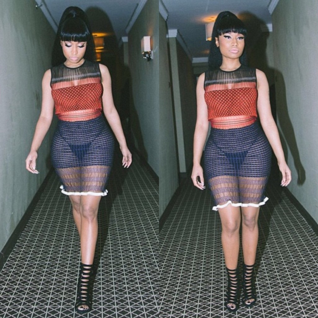 Nicki Minaj in Transparent Dress 01