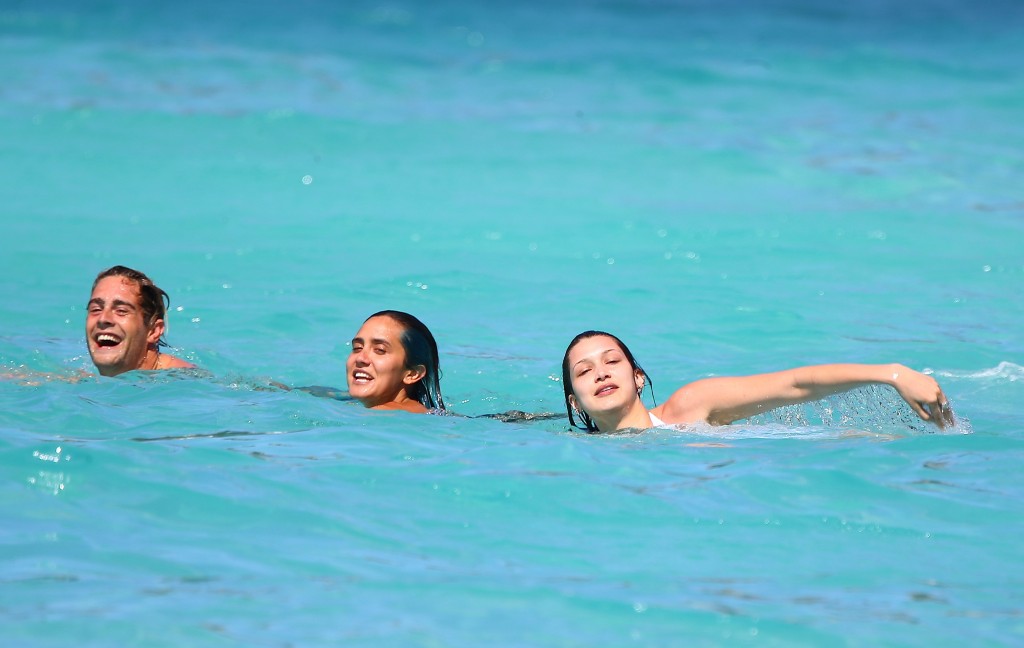 Bella Hadid in White Swimsuit 141